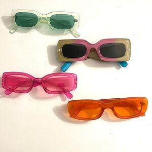 set of 4 vintage style/y2k aesthetic sunglasses